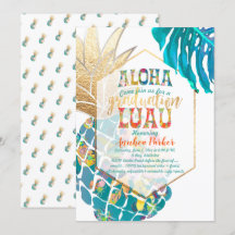 PixDezines Aloha Ananas/Türkis/Abschluss-Luau