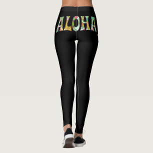 PixDezines ALOHA HAWAII/DIY Hintergrundfarbe Leggings