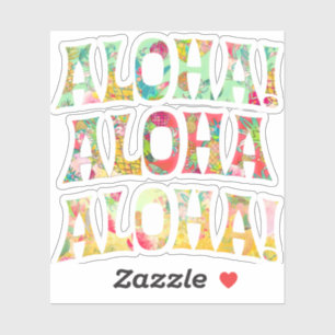 PixDezines Aloha, Minze, Korallen+Golden Yellow Aufkleber