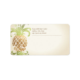 PixDezines Ananas/Faux Gold Adressaufkleber