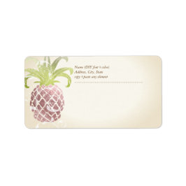PixDezines Ananas/Imitate Rose Gold Adressaufkleber