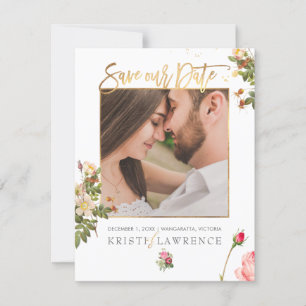 PixDezines antike Rosen/Photo Save-the-Date Save The Date