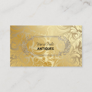 PixDezines ANTIQUE IMITAT GOLD DAMASK Visitenkarte