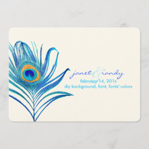 PixDezines Aqua Pfauenfeder/DIY-Farbe Einladung