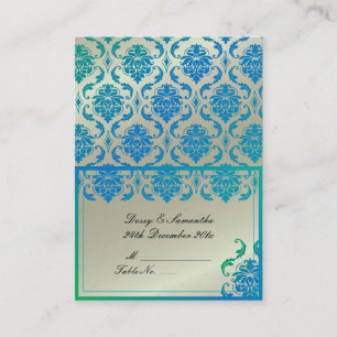 PixDezines Aquamarin Vendome Damask Zent-Platzkart Platzkarte