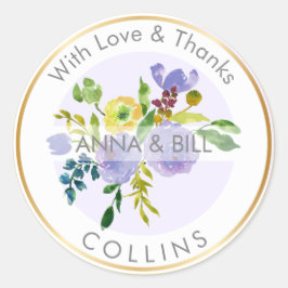 PixDezines Aquarellblume/Ranunculus/Vielen Dank Runder Aufkleber