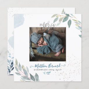 PixDezines Aquarelle Jahrgang NaissanceGarçon Einladung