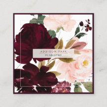 PixDezines Aquarellfarben-Blume, Blush+Burgund