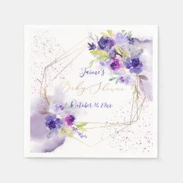 PixDezines Aquarellfarben Blume Violet Lila Serviette