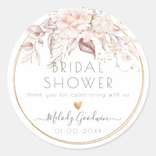 PixDezines Aquarellfarben Blush Rose in Dusty Rose Runder Aufkleber