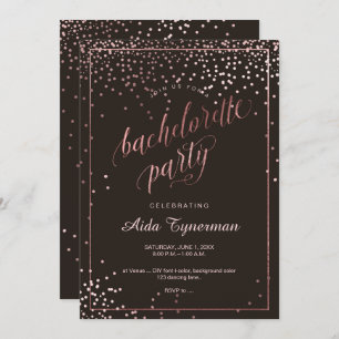 PixDezines Bachelorette PartyFaux Rose Gold Einladung