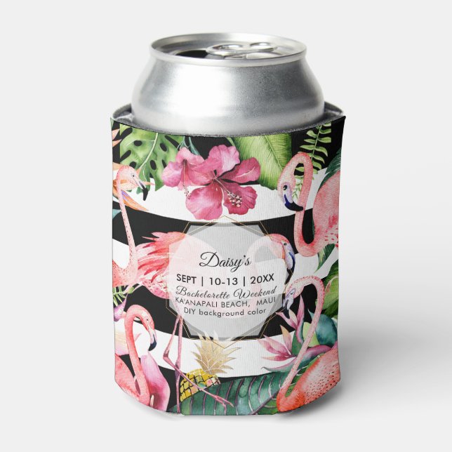 PixDezines Bachelorette Wochenende Pink Flamingos  Dosenkühler (Kanne Vorderseite)