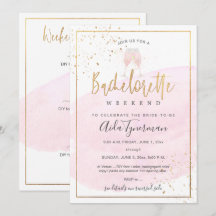 PixDezines Bachelorette Wochenende Pink Wasserfarb