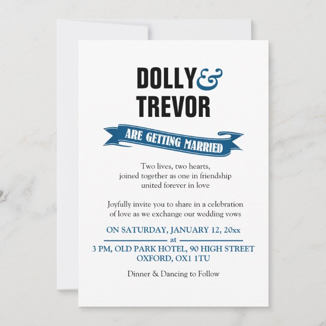 PixDezines Bandbanner/blau Einladung (Vorderseite)