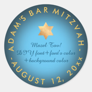 PixDezines Bar Mizwa/Bat Mizwa/DIY Farbe Runder Aufkleber