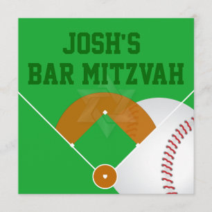 PixDezines ✡ Baseball Diamond/ Bar Mitzwa Einladung
