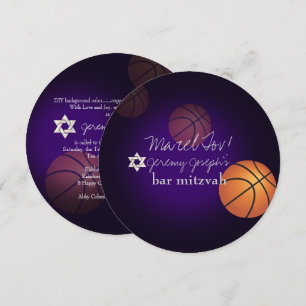PixDezines Basketball Bar Mitzvah/DIY Color Einladung