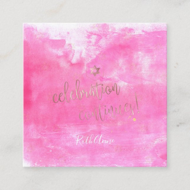 PixDezines Bat Mitzvah Celebration Cards ✡ Pink Begleitkarte (Vorderseite)