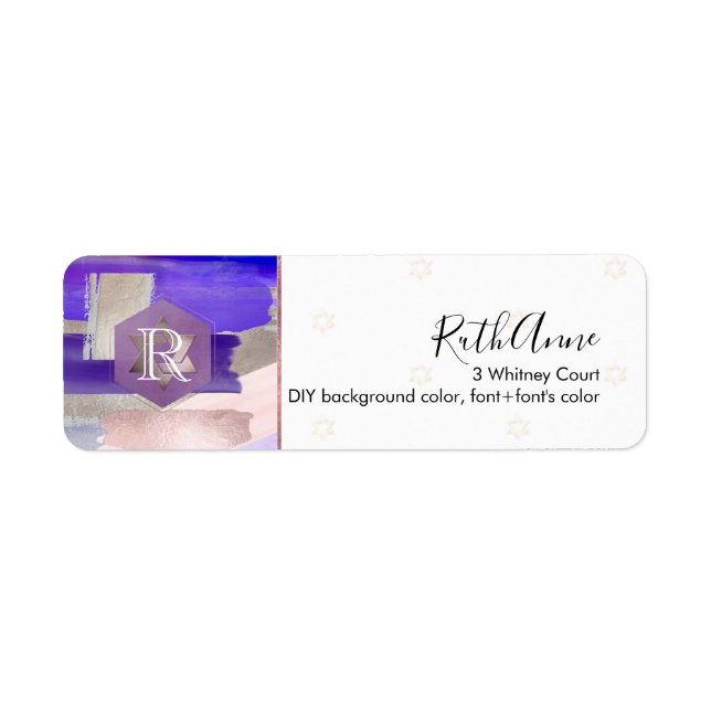 PixDezines Bat Mitzvah Lila Violet Wasserfarbe (Vorne)