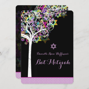 PixDezines Baum des Lebens Bat Mitzvah/diy Hinterg Einladung