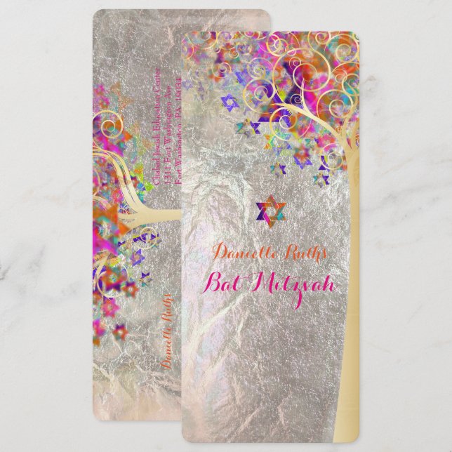 PixDezines Baum des Lebens mitzvah/DIY Einladung (Vorne/Hinten)