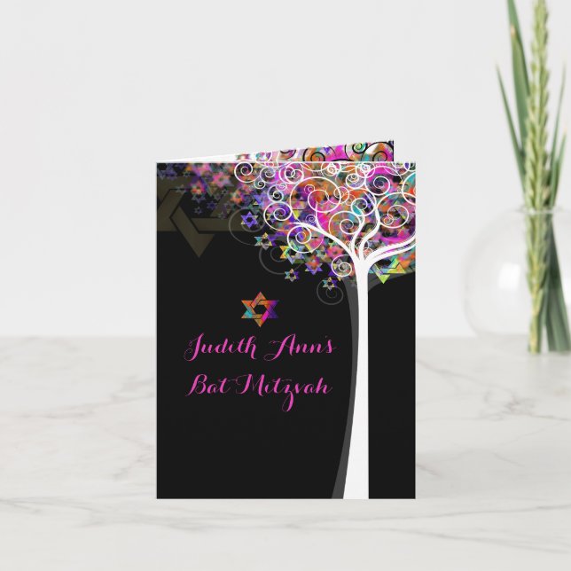 PixDezines-Baum des Lebens/Mitzvah/DIYbackground Karte (Vorderseite)