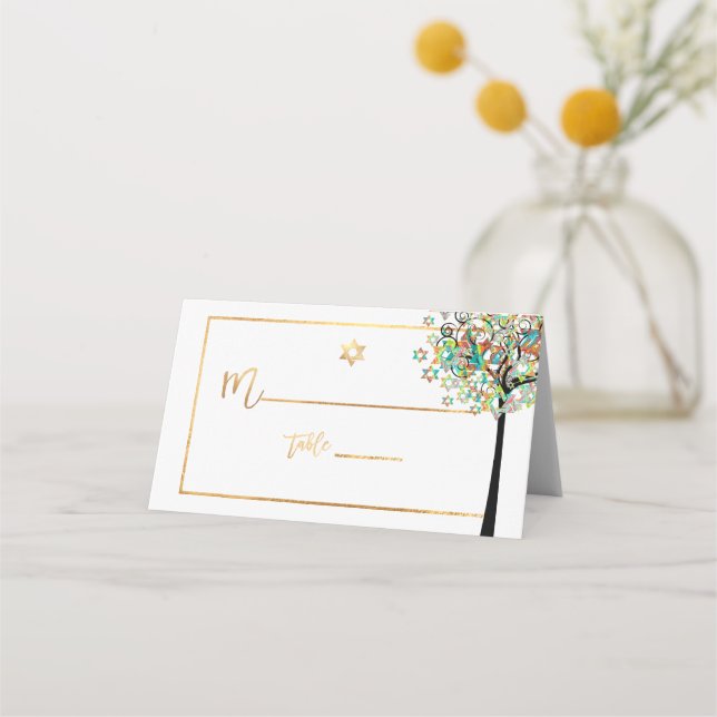 PixDezines-Baum von LIfe+Green+Orange Platzkarte (Vorderseite)