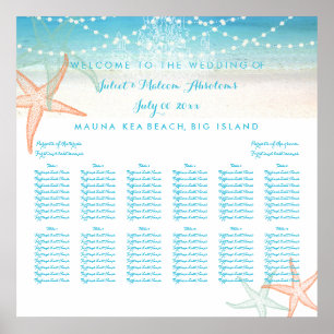 PixDezines Beach/Chadeliers/Seating Chart Poster
