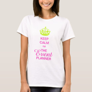 PixDezines Behalte Calm/Neon Green Crown/DIY-Text T-Shirt
