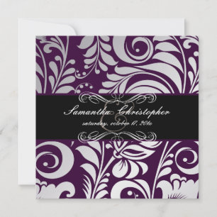PixDezines Bellissimo Damast, individuelle Farbe!! Einladung