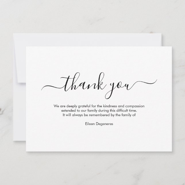 PixDezines Bereavement Danke, nach der Beerdigung  Einladung (Vorderseite)