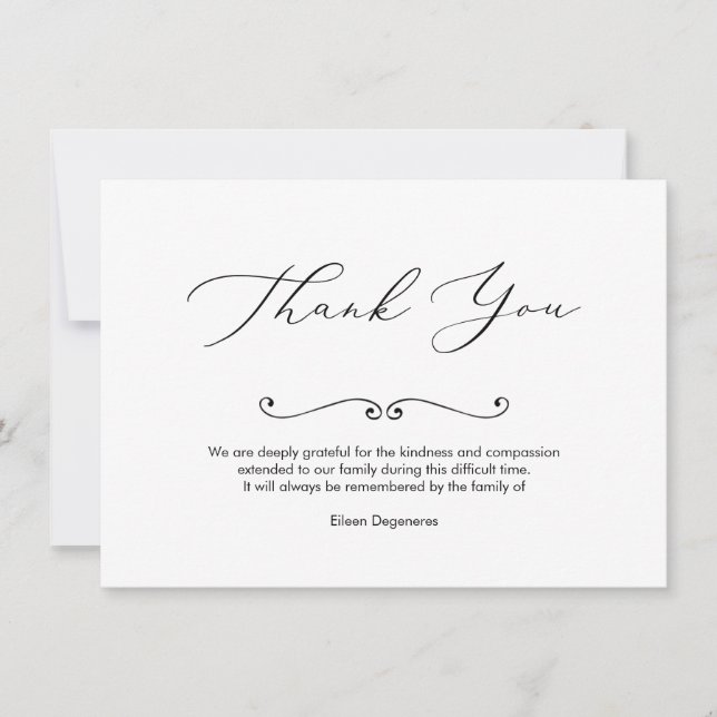 PixDezines Bereavement Danke, nach der Beerdigung Einladung (Vorderseite)