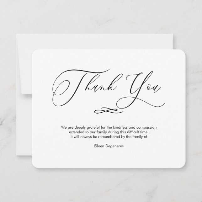 PixDezines Bereavement Danke, nach der Beerdigung Einladung (Vorderseite)