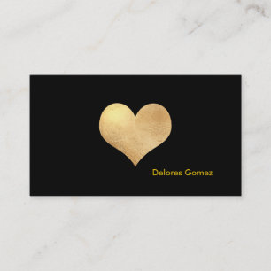 PixDezines Big Heart in Imitate Gold/DIY Hintergru Visitenkarte