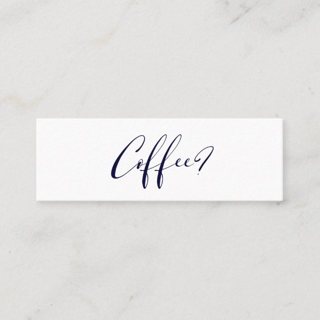 PixDezines Black+Gold Coffee Date Cards Mini Visitenkarte (Vorderseite)