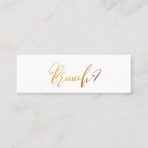 PixDezines Black+Imitate Gold Brunch Date Cards Mini Visitenkarte