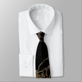 PixDezines Black Marble Slab+Gold Veins Krawatte