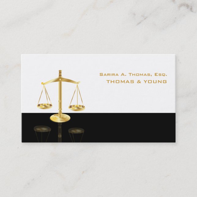 PixDezines BLACK+WHITE ATTORNEYS Business CARDS Visitenkarte (Vorderseite)