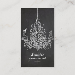 PixDezines Black+White Chandelier/Chalkboard Visitenkarte