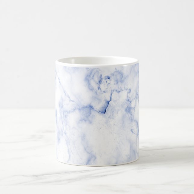 PixDezines BLAU und WEISSER MARMOR Kaffeetasse (Mittel)