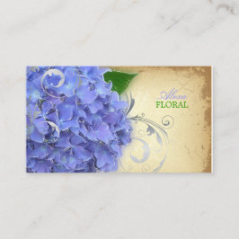 PixDezines, blaue Hydrangeas, Floristen/Vintag Visitenkarte