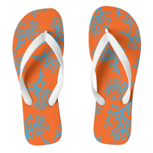 PixDezines blaue Korallen/DIY-Farben Flip Flops