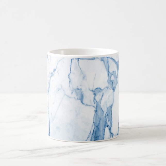 PixDezines BLAUE und WEISSE MARMOR Kaffeetasse (Mittel)