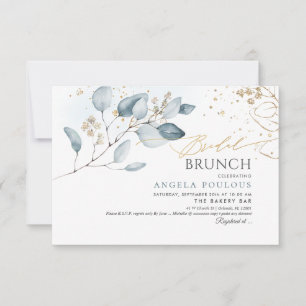 PixDezines Blue Gum Eucalyptus Bridal Brunch Einladung