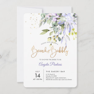 PixDezines Blue Gum Eucalyptus Brunch+Bubbly Einladung