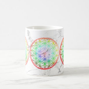 PixDezines BLUME der LEBEN-IMITAT-FOLIE+MARMOR Kaffeetasse