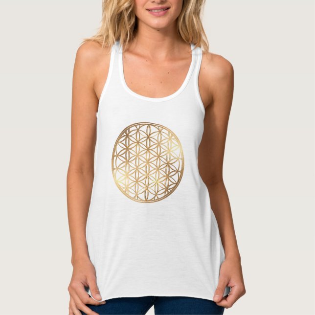 PixDezines Blume des Lebens / Imitate Gold Tank Top (Vorderseite)