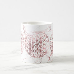 PixDezines BLUME LIFE-IMITAT ROSE GOLD+MARBLE Tasse