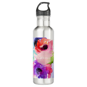 PixDezines Blume Wasserfarbe/Rose Wasser Edelstahlflasche
