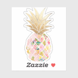 PixDezines Blush Aloha Ananas, Imitate Gold Aufkleber